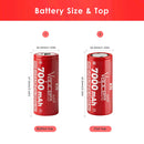 Vapcell K70 26650 flat top battery with a separate magnetic button top adapter attached.
