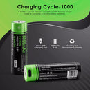 Vapcell P2160A 21700 battery charging a smartphone via its built-in USB-A output port.
