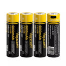Vapcell P2160B 21700 6000mAh USB-C rechargeable protected button top battery 4-pack.