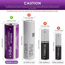 Vapcell P54 26650 battery charging in a universal charger with adjustable sliders for 26650 size.