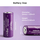 Vapcell P54 26650 protected battery measured at approximately 70.5mm length with digital caliper.