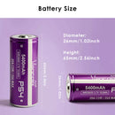 Vapcell P54 26650 protected battery measured at approximately 70.5mm length with digital caliper.