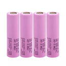 Samsung 35E 18650 flat top battery 4-pack main product image showing four genuine INR18650-35E unprotected lithium-ion cells with free shipping