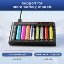 XTAR 8-Bay Charger Compatible Battery Types AAA Lithium Ni-MH