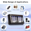 XTAR AAA Batteries Charging in 8-Bay Charger and Powering Toy