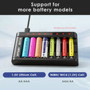 XTAR BC8 Charger Compatible with Button Top and Flat Top AA AAA Batteries