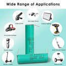 INR18650-20R4 battery powering a high-wattage vape mod, tactical flashlight, and cordless power tool – real-world high-drain applications.