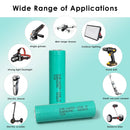 INR18650-20R4 battery powering a high-wattage vape mod, tactical flashlight, and cordless power tool – real-world high-drain applications.