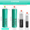 Samsung INR18650-20R4 battery flat top, button top, spot welded tabs and pre-wired with leads comparison showing terminal types and configurations