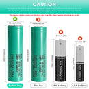 Samsung INR18650-20R4 battery flat top, button top, spot welded tabs and pre-wired with leads comparison showing terminal types and configurations