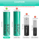 Samsung INR18650-20R4 battery flat top, button top, spot welded tabs and pre-wired with leads comparison showing terminal types and configurations