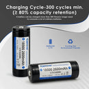 Keeppower 18500 2600mAh protected battery 300 cycles