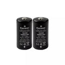 Two Keeppower IMR18350 1600mAh 8A high drain flat top and button top Li-Mn batteries side by side