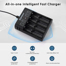 Keeppower K4 4-slot smart charger built-in multi-layer safety protection system featuring over-current, short circuit, and reverse polarity protection for safe charging.