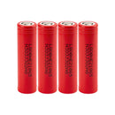 LG HE2 18650 rechargeable Li-ion battery 2500mAh 20A continuous high drain flat top, 4 pieces, for vaping, high-power flashlights, and power tools.