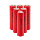 LG HE2 18650 rechargeable Li-ion battery 2500mAh 20A continuous high drain flat top, 6 pieces, for vaping, high-power flashlights, and power tools.