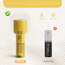 LG HE4 18650 flat top battery – flat positive terminal for battery sleds and custom packs.