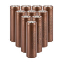 LG HG2 Chocolate 18650 rechargeable battery 3000mAh 20A high drain flat top, 10 pieces, for vaping, power tools, high-power flashlights, and RC models.