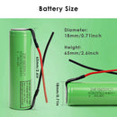 LG MJ1 18650 battery dimensions diagram