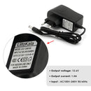 LiitoKala 12.6V 1A charger technical specifications: Model Lii-126100, Input 100-240V AC, Output 12.6V DC 1.0A, DC 5.5×2.1mm plug, constant current & constant voltage charging, CE RoHS certified. Suitable for 3S Li-ion battery packs.