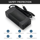 LiitoKala 12.6V 3A charger featuring constant current & constant voltage (CC/CV) charging, over-current protection, over-voltage protection, and CE/RoHS safety certifications.