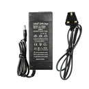 LiitoKala 14.6V 5A LiFePO4 battery charger for 4S LiFePO4 battery packs with UK plug. 100-240V wide voltage input, DC 5.5×2.1mm plug, constant current & voltage smart charging.