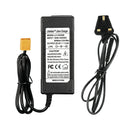 LiitoKala 25.2V 2A Li-ion battery charger with XT60 plug for 6S 18650/21700 battery packs, UK plug. 100-240V wide voltage input, constant current & voltage smart charging.