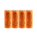 Liitokala 26700 3.7V 5100mAh 10A high drain flat top rechargeable Li-ion battery in orange wrap with clear specifications