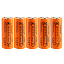 Liitokala 26700 3.7V 5100mAh 10A high drain flat top rechargeable Li-ion battery in orange wrap with clear specifications