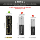 LiitoKala Lii-14A 14500 battery terminal guide showing Flat Top (14×50mm), Button Top (14×52mm), and Nickel Tab (14×51mm) options. Button Top adds ~2mm length; Nickel Tab is pre-welded for DIY pack assembly.