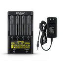 LiitoKala Lii-500S 4-slot smart battery charger with EU plug and touch screen display for Li-ion and NiMH batteries. Batteries not included.