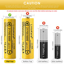 LiitoKala Lii-50E 21700 battery terminal guide showing Flat Top (70.9mm) and Button Top (72mm) options for different device compatibility.