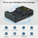  LiitoKala Lii-600 professional smart charger with overcharge, over-discharge, overcurrent, short circuit, 0V activation and smart temperature control protection.