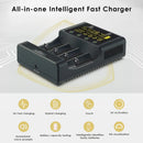 LiitoKala Lii-600 professional smart charger with overcharge, over-discharge, overcurrent, short circuit, 0V activation, and smart temperature control protection.