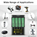 LiitoKala Lii-600 charger and Samsung 21700 50S batteries applied in high-drain flashlights, vape mods, and professional battery testing scenarios.
