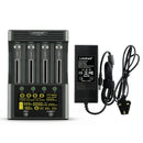 LiitoKala Lii-600 4-slot professional smart battery charger and tester with UK plug, touch screen, 3A fast charging and internal resistance testing. Batteries not included.