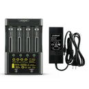 LiitoKala Lii-600 4-slot professional smart battery charger and tester with US plug, touch screen, 3A fast charging and internal resistance testing. Batteries not included.