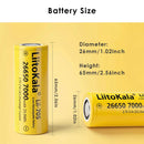 LiitoKala Lii-70S 7000mAh battery installed in a high-drain vape device