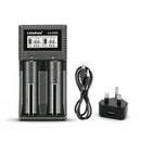 LiitoKala Lii-CH2 dual-slot smart battery charger with Type-C fast charging, LCD display, and universal compatibility for 1.5V Li-ion, 1.2V NiMH, 3.2V LiFePO4 & 3.7V Li-ion batteries. Batteries NOT included.UK