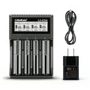 LiitoKala Lii-CH4 4-slot smart battery charger with Type-C fast charging, LCD display, and universal compatibility for 1.5V Li-ion, 1.2V NiMH, 3.2V LiFePO4 & 3.7V Li-ion batteries. Batteries NOT included.US