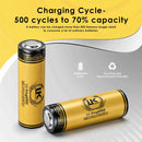LiitoKala Lii-King6000 21700 6000mAh Button Top battery capacity and cycle life chart showing true 6000mAh capacity, 6A discharge performance, and 500 cycle life with ≥70% capacity retention.