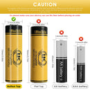 LiitoKala Lii-King6000 21700 battery terminal guide showing the Button Top (22.25×72.55mm) version. Raised terminal for spring-loaded devices, offering better compatibility and reverse polarity protection.
