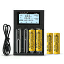 LiitoKala Lii-M4 4-Slot Smart Charger Kit with 4x 21700 5000mAh Batteries - Power Bank Function, Type-C Input, USB Output, Capacity Test (TEST Mode) for Flashlights, Power Banks & DIY Projects (Flat Top / Button Top, US/EU/UK Plug Options)