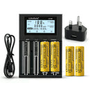 LiitoKala Lii-M4 4-Slot Smart Charger Kit with 4x 21700 5000mAh Batteries - Power Bank Function, Type-C Input, USB Output, Capacity Test (TEST Mode) for Flashlights, Power Banks & DIY Projects (Flat Top / Button Top, US/EU/UK Plug Options)