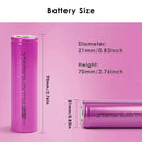 Dimension specifications for Lishen maximum capacity 21700 battery