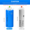 Side-by-side comparison of LTT 32700 battery variants: Standard Flat Top (70mm height) and variant with pre-welded nickel tabs (72mm height) for easy soldering and connection