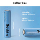 Soshine 18650 1800mAh LiFePO4 battery dimensions drawing with length 65mm diameter 18.3mm
