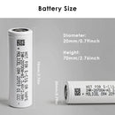 Molicel 20700 battery dimensions diagram – 70mm height 21mm diameter
