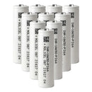 Molicel P26A 18650 rechargeable Li-ion battery 2600mAh 35A high drain button top, 10 pieces, for vape, power tools, flashlights, and RC models.