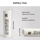 Molicel P28A 18650 battery dimensions diagram